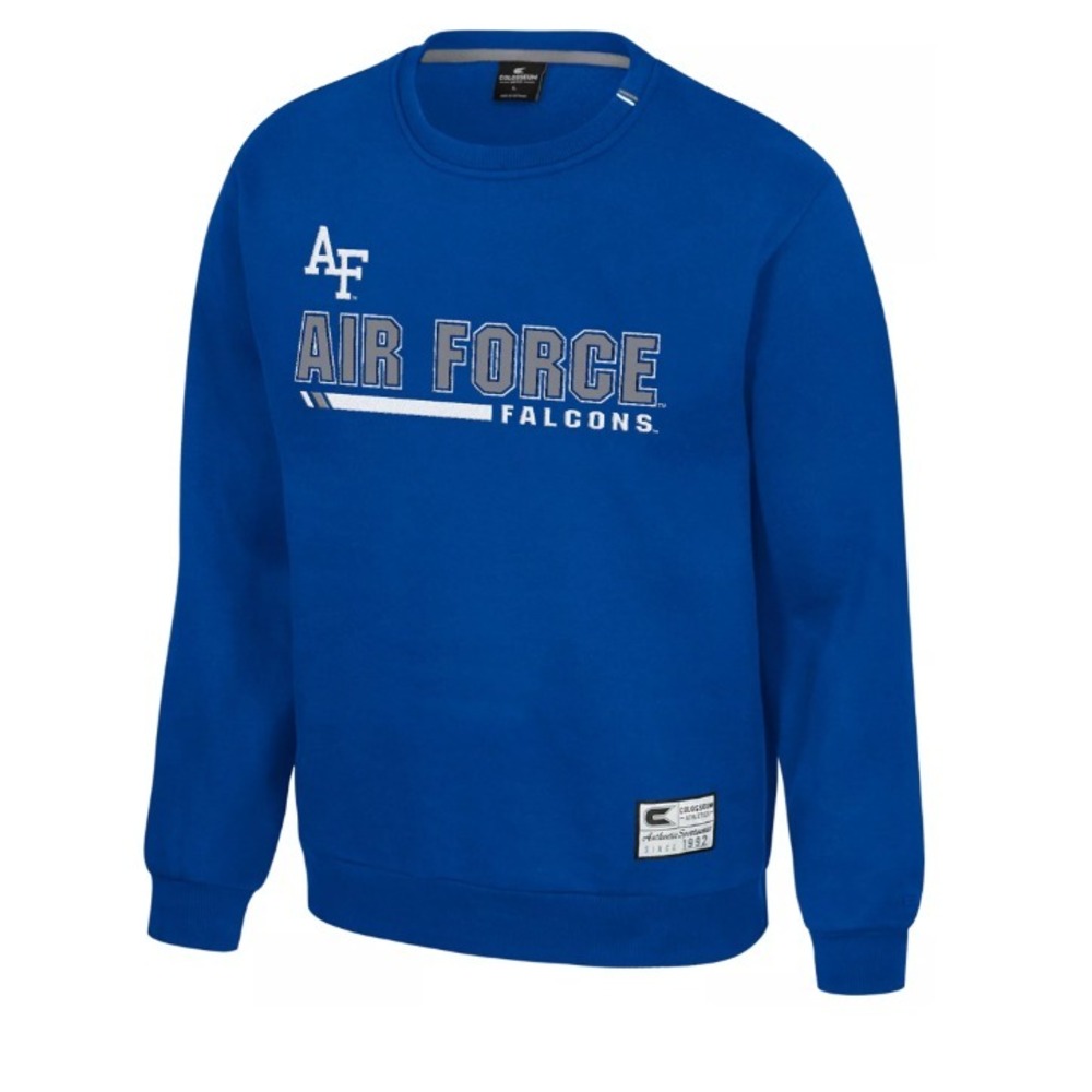 Colosseum® (Men's 2XL) Air Force Falcons Charlie Crew Pullover Sweatshirt, Royal